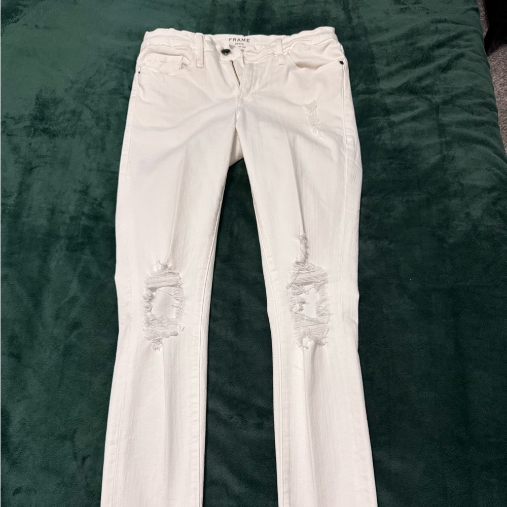 Frame Denim White Distressed Women Jeans
